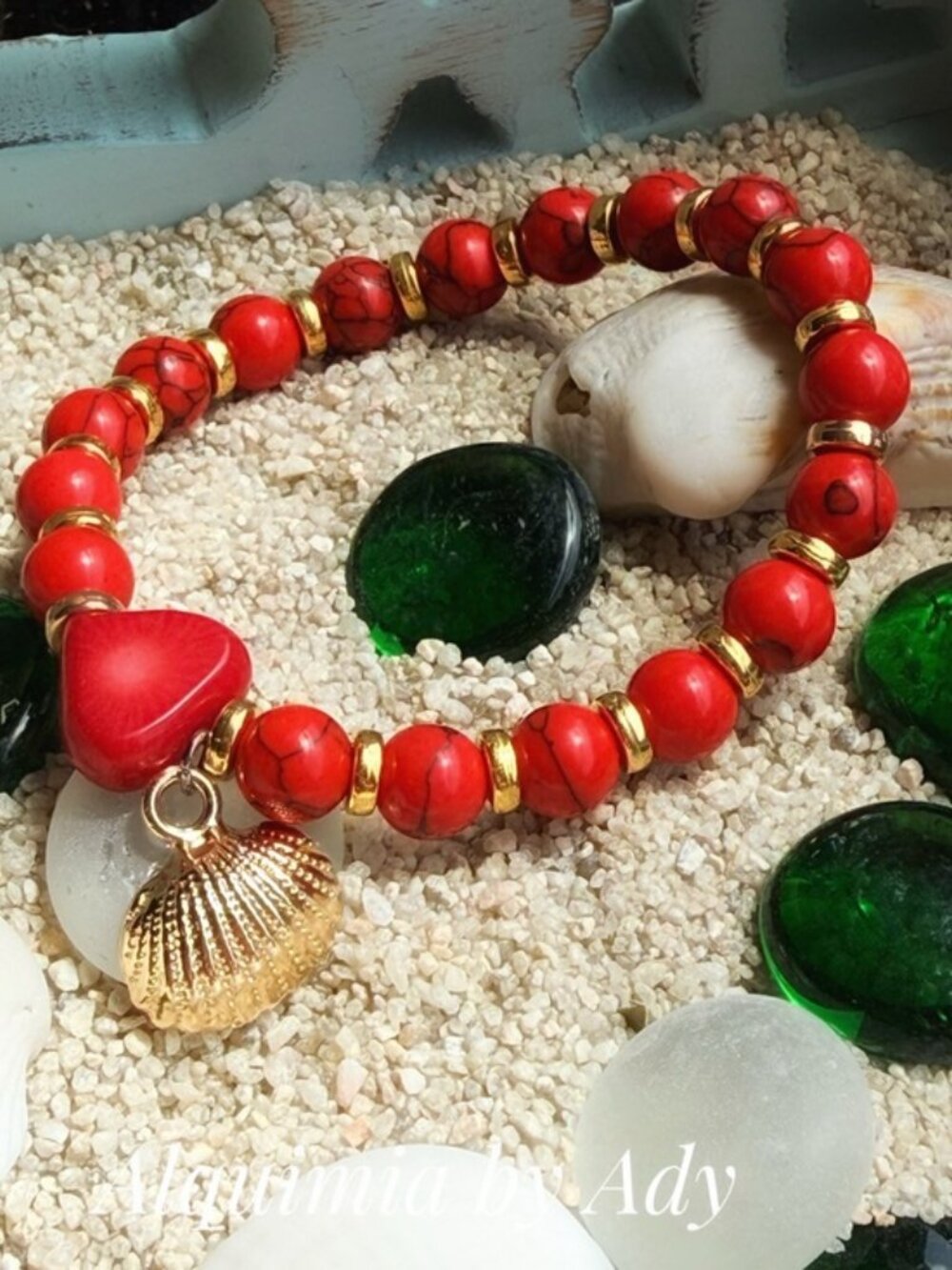 Prosperity & JOY + Vintage coral and red turquoise bracelet.